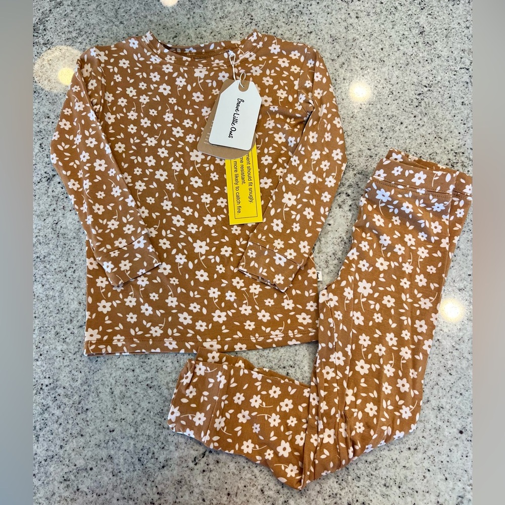 NWTB Brave Little Ones Pajama set bamboo toddler girl 3T